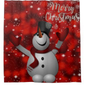 Rideau de douche de Noël, Snowman (Devant)