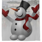 Rideau de douche de Noël, Snowman (Devant)