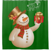Rideau de douche de Noël, Snowman (Devant)