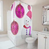 Rideau de douche de Noël, Snowman (En situation)