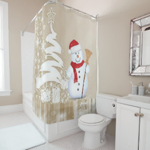Rideau de douche de Noël, Snowman