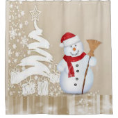 Rideau de douche de Noël, Snowman (Devant)