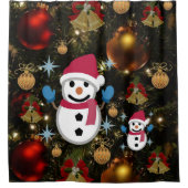 Rideau de douche de Noël, Snowman (Devant)