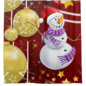 Rideau de douche de Noël, Snowman (Devant)