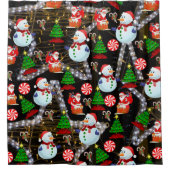 Rideau de douche de Noël, Snowman (Devant)