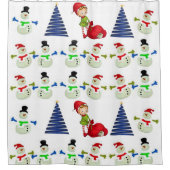 Rideau de douche de Noël, Snowman (Devant)