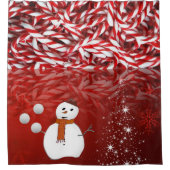 Rideau de douche de Noël, Snowman (Devant)