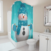 Rideau de douche de Noël/Snowman (En situation)