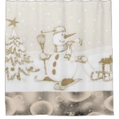 Rideau de douche de Noël, Snowman (Devant)