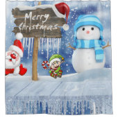 Rideau de douche de Noël, Snowman (Devant)