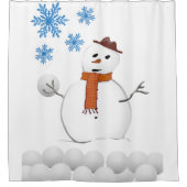 Rideau de douche de Noël, Snowman (Devant)