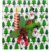 Rideau de douche de Noël, Snowman (Devant)