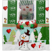 Rideau de douche de Noël, Snowman (Devant)