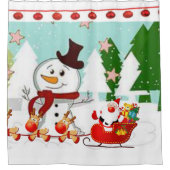 Rideau de douche de Noël, Snowman (Devant)