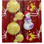 Rideau de douche de Noël, Snowman (Devant)