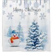 Rideau de douche de Noël, Snowman (Devant)