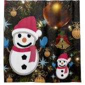 Rideau de douche de Noël, Snowman (Devant)