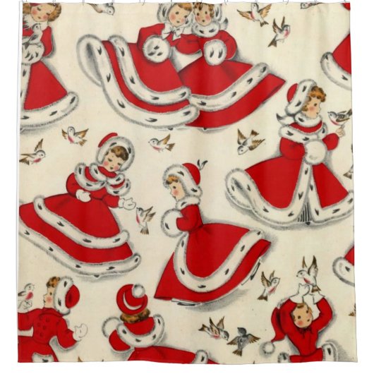 Rideau de douche de Noël, Vintage (Devant)