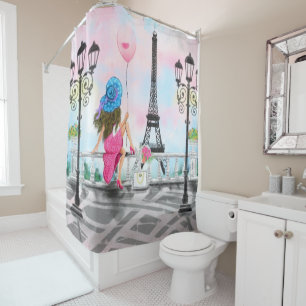 Rideau de douche de Paris avec la Tour Eiffel