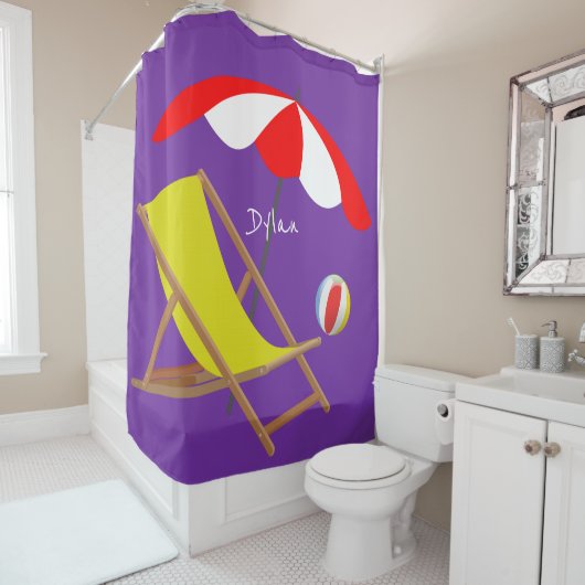 Rideau de douche de plage (En situation)