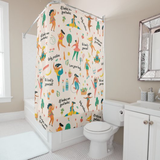 Rideau de douche de position corporelle (En situation)