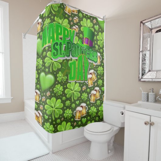 Rideau de douche de Saint Patrick (En situation)