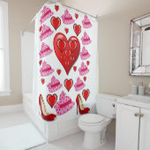 Rideau de douche de Saint Valentin (En situation)