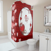Rideau de douche de Saint Valentin (En situation)