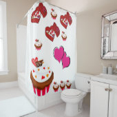 Rideau de douche de Saint Valentin (En situation)