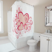 Rideau de douche de Saint Valentin (En situation)