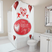 Rideau de douche de Saint Valentin (En situation)