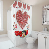 Rideau de douche de Saint Valentin (En situation)