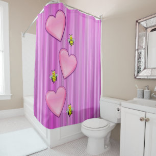 Rideau de douche de Saint Valentin, abeille