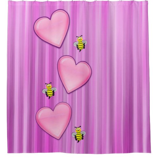 Rideau de douche de Saint Valentin, abeille (Devant)
