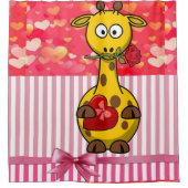 Rideau de douche de Saint-Valentin, Giraffe (Devant)