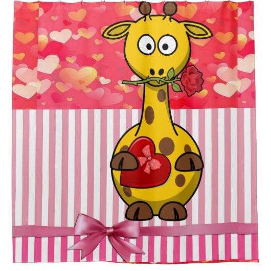 Rideau de douche de Saint-Valentin, Giraffe (Devant)