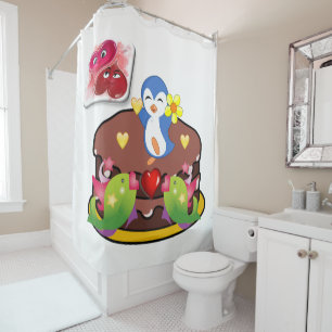 Rideau de douche de Saint Valentin, Penguin