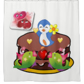 Rideau de douche de Saint Valentin, Penguin (Devant)