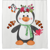 Rideau de douche de Saint Valentin, Penguin (Devant)