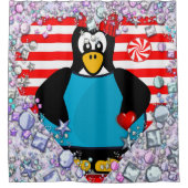 Rideau de douche de Saint Valentin, Penguin (Devant)