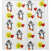 Rideau de douche de Saint Valentin, Penguin (Devant)
