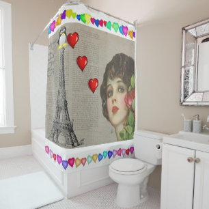 Rideau de douche de Saint Valentin, Penguin