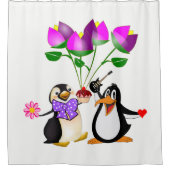 Rideau de douche de Saint Valentin, Penguin (Devant)