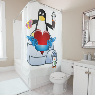 Rideau de douche de Saint Valentin, Penguin