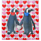 Rideau de douche de Saint Valentin, Penguin (Devant)