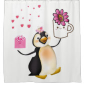 Rideau de douche de Saint Valentin, Penguin (Devant)