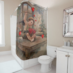 Rideau de douche de Saint Valentin, Vintage