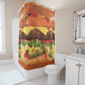 rideau de douche de salle de bain burger (En situation)
