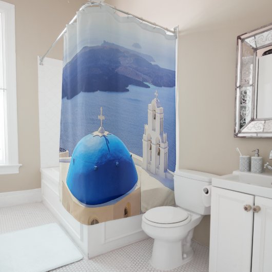 rideau de douche de Santorin (En situation)