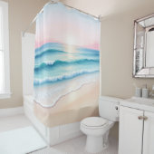 Rideau de douche de sérénité côtière (En situation)